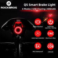 ROCKBROS Smart Bike Light Waterproof IPx6 Bike Tail Light Brake Sensor Auto Start / Stop LED Cycling Light Bike Rear Light Bike Accessories Q5