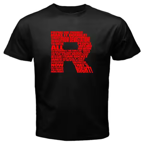 Team Rocket Inspired Gym Training Classic T-Shirt 100% Cotton O-Neck Summer Short Sleeve Casual Mens