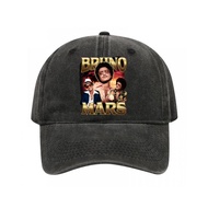 Bruno Mars retro character printed baseball cap, American street washed vintage duckbill cap, suitab