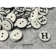 Letter H Alphabet Buttons DIY Scrapbook Art Materials Personalized Initials (10pcs)