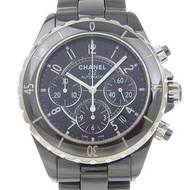 Pre-owned Chanel J12 watch, H0940, ceramic automatic chronograph, black dial, J12, men's.