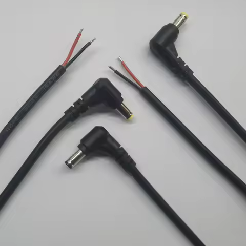 16AWG L-shaped DC Cable Connector 5.5X2.1mm Male Right Angle Cord Cable 5.5 x 2.5mm Power Plug 18AWG