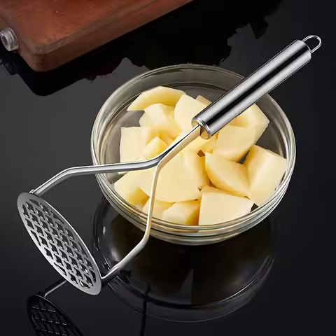 Stainless Steel Masher, Manual Potato Masher for Home Kitchen, Fruit and Vegetable Crusher, Baby Foo