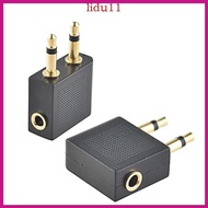 LID 2 Pcs Gold Plated 3 5mm 2 Male To 1 Female Headphone Jack Socket o Adapter