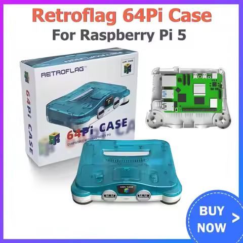 Retroflag 64Pi Case for Raspberry Pi 5，Safe Shutdown and Reset for Raspberry Pi 5 Game Accessories