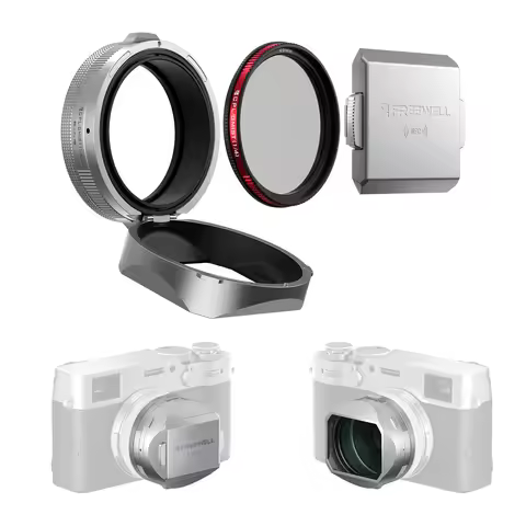 Freewell Real Lens Hood for Fuji X100 Series With Hybrid CPL/Black Mist Filter, Flipable Design,Touc