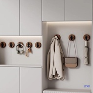 SUP 4Pcs Foldable Concealed Hooks Natural Walnuts Materials Space Saving Design Hanger