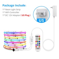 cod Tuya Smart WIFI RGBIC COB LED Strip Light Tape Addressable WS2811 IC Flexible RGB Neon LED Light