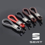 Car leather keychain For Seat FR leon mk3 mk2 5f lbiza Altea 6j Alhambra Arona cupra Toledo mii tarr