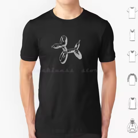 3d Chrome Balloon Dog T Shirt Men Women Kids 6xl Chrome 3d Balloon Balloon Dog Dog Clown Party Silve