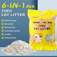 【New Launch Promo】Mix 6-in-1 Tofu Cat Litter DOMO+Natrual 2MM Ultral-thin Supper Odour Control Flush