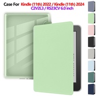 For Kindle(11th)2024 RS23CV 6.0 inch Fashionable Solid Color EBook Case for kindle(11th)2022 C2V2L3 
