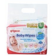 Pigeon Baby Wipes Refill 82s x 3 Packs