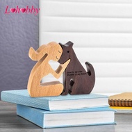 [Lohobby] Man And Dog Wooden Statue Wooden Man Dog Carving Model for Dog Lover Desk