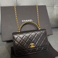 CHANEL Classic WOC with Top Handle 香奈兒經典菱格紋把手鏈包