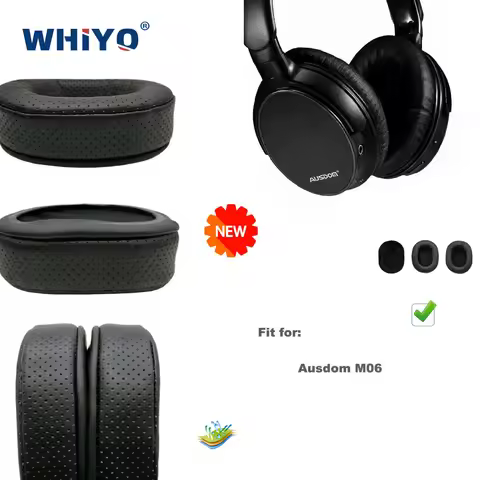 New Upgrade Replacement Ear Pads for Ausdom M06 Headset Leather Cushion Velvet Earmuff Earphone