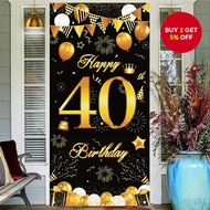 Black Gold 40th Birthday Party Decoration New Year Spring Festival
