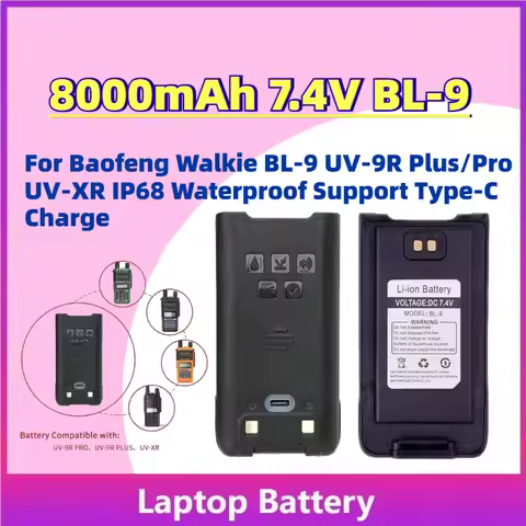 In Stock 8000mAh 7.4V BL-9 Li-ion Battery for Baofeng Walkie BL-9 UV-9R Plus/Pro UV-XR IP68 Waterpro