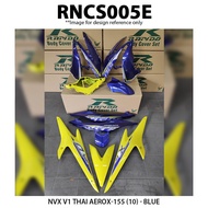 Rapido cover set NVX V1 Thai Aerox 155 Blue (sticker tanam)
