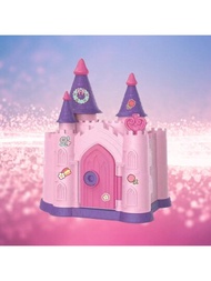 1 Pieza Alcancía De Castillo De Princesa Con Diseño De Sueños - Alcancía De Plástico Resistente En Rosa O Morado Para Dormitorios O Salas De Estar - Regalo Para Visitas, Cumpleaños, Navidad, Fiestas De Bienvenida O Como Arte Decorativo (ventanas Laterales Transparentes, El Color De La Puerta En La Parte Inferior Es Aleatorio)