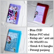 Taplak meja makan Plastik PVC anti air 4-6 bangku kotak persegi panjang/ taplak meja makan kedap air