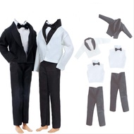 2 Sets Formal Office Suits Including Black Coat , White Coat , White Shirt with Bow-Knot , Black Tro
