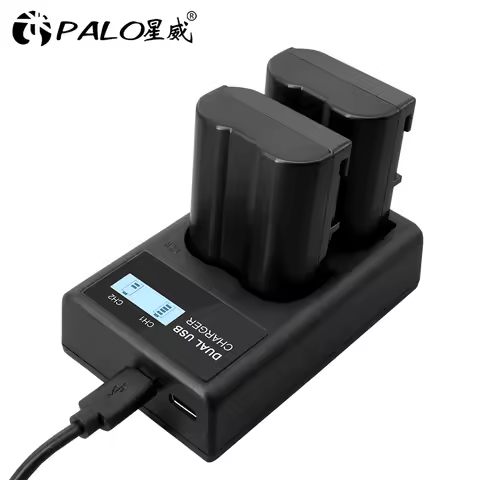 PALO LCD Dual USB Charger EN-EL15 EN EL15 ENEL15 EL15B Charger for Nikon D600 D610 D600E D800 D800E