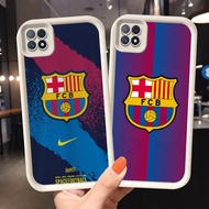 CK-6 Barcelona FC Luxury Silicone Casing for OPPO A93 A16E A16K F17 Reno 4F Realme C20A C11 C20 Pro
