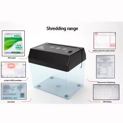Portable Mini Paper Shredder Electric USB Battery Operated Shredder Documents Paper Cutting Tool for