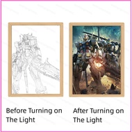 HK2 Mobile Suit Gundam: The Witch from Mercury 3D Light Painting 3 Colors LED Bedroom Lamp Warm DIY 