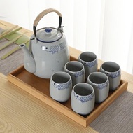 大容量提梁壺茶具整套手繪水具耐高溫1500毫升開水壺餐廳茶水家用