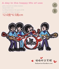 Classic British Rock Beatles Clothes Patches DIY Embroidery Fabric Stickers Underwater Scene Charact