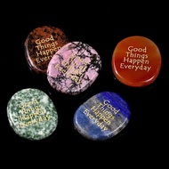 Quartz Stone Engraved with Manifest Words - Attract Positive Energy; Feng Shui Quartz Stone