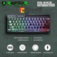Wired Keyboard Membrane 61 Keys Rainbow Backlight Raptor 61Kb