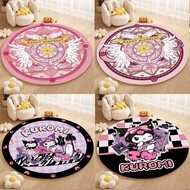 Cartoon Kuromi Round Carpet Living Room Floor Mat  Carpet Children's Room Carpet Bedroom 80cm 100cm 