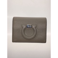 Salvatore Ferragamo folding wallet Gancini design bi-fold Leather GRY Ladies 22D514 Direct from Japa