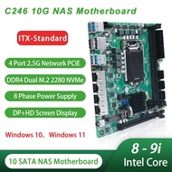 SZBOX C246 Intel LGA1151 NAS ITX Support 8/9 Gen CPU Motherboard DDR4 DIMM 2*M.2 SSD mainboard 8*SAT