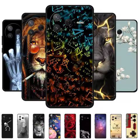 For Xiaomi Poco F7 Pro Case Soft TPU Silicone Back Cover for Poco F7 Pro 5G Cute Soft Cover Black Ca