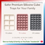 Premium Silicone Baby Food Storage Tray (6 Slots / 15 Slots / 24 Slots) | Ivory / Pink / Gray | Port