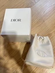 可換物 全新Dior 滿額化妝包 白色束口袋