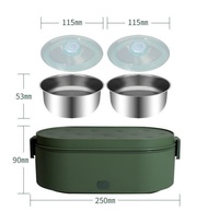 保溫飯盒 USB電源線加熱 無需加水 上班一族便當神器 墨綠色 (可長時間保溫)