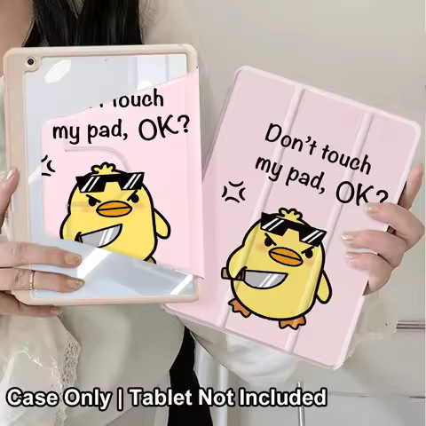 2025 New Acrylic Tri-fold iPad Case with Pen Holder，Compatible with Pro 11-inch/10.2-inch Air 4/5/6/