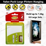 (Value Pack) 3M Command Large Picture Hanging Strips 17206 (Holds Up To 7.2kg) (10 sets/pack)