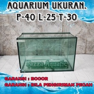 Aquarium kaca ukuran 40x20x25 Free pelet ikan untuk 10 pembeli pertama akuarium kaca tebal 5 mm Soli