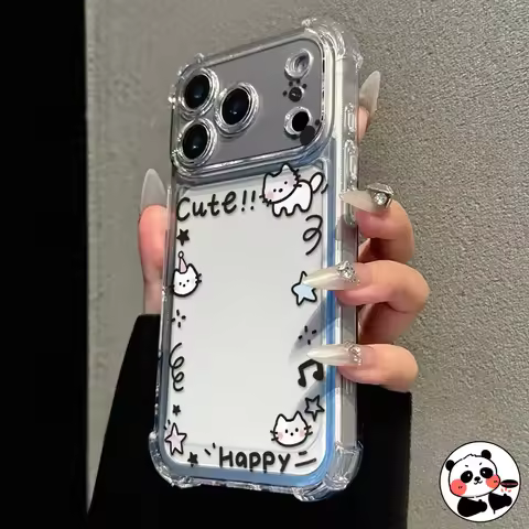 Cute Kitty Clear Phone Case For Samsung Galaxy M62 M56 M55 M54 M53 M52 M51 M44 M42 M36 M35 M34 M33 M
