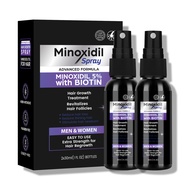 ✨ Minoxidil 5% Hair Growth Spray (30ml x 2) ✨ Clinically Proven for Hair Regrowth | With Biotin & Gi