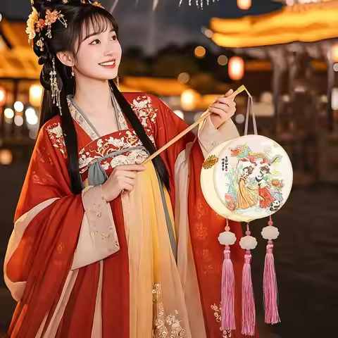 Cute Mid Autumn Festival Lantern Round Home Decoration Lantern Handmade DIY Pack Cartoon Chinese Sty