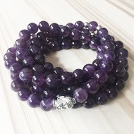 Kundena 108 Mala Prayer Beads Amethyst Necklace Yoga Bracelet for Women Mala Buddha Bead Necklace Am