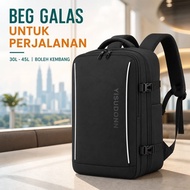 Ready Stock Beg Galas Unisex 30L‑45L Expandable Water‑Resistant 17" Laptop Backpack 180° Open Busine