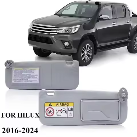 Sun Visors Cosmetic Mirror Light PVC Car Accessories for Toyota Hilux 2016-2024 Foldable Sports FOR 